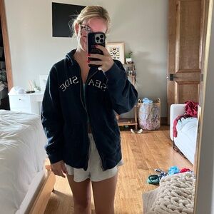 navy seaside zip up jacket